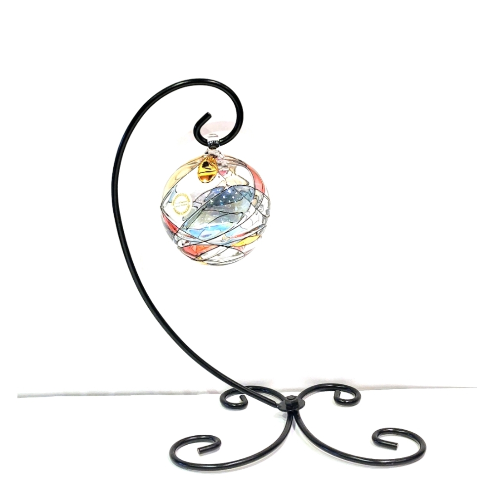 Romanian hand blown glass orb/sphere/friendship witches ball. Christmas ornament
